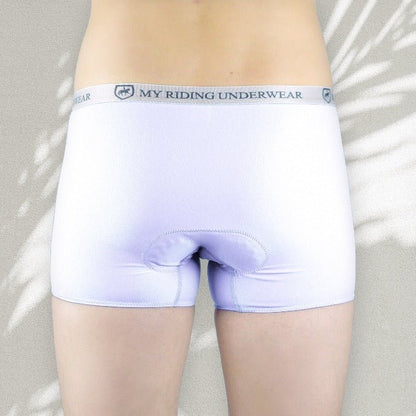 Back view of men’s padded riding boxers