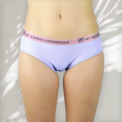 Women’s padded riding briefs worn under riding clothing