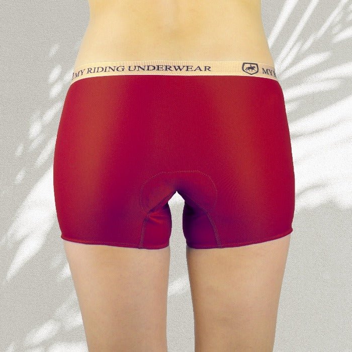 Back view of women’s padded horse riding panties